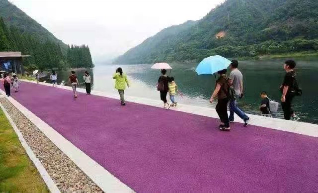 紫色滨湖步道成品效果
